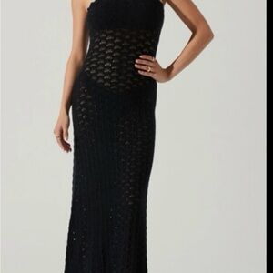 ASTR Shira Crochet Black Women's Dress